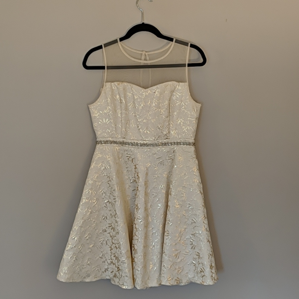 White and gold dress